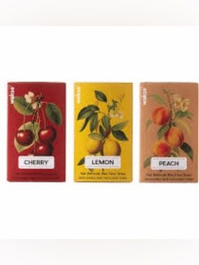 Wakse Match Box Facial Wax Strips: Cherry, Peach & Lemon